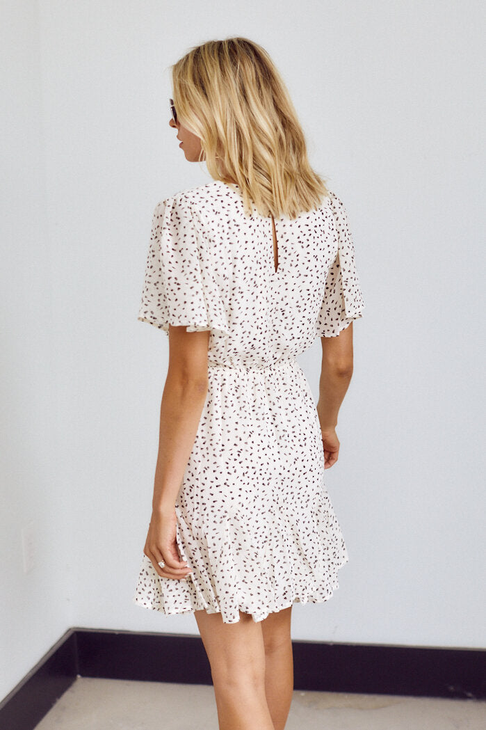 SALE - Melbourne Flutter Sleeve Dress - fab'rik