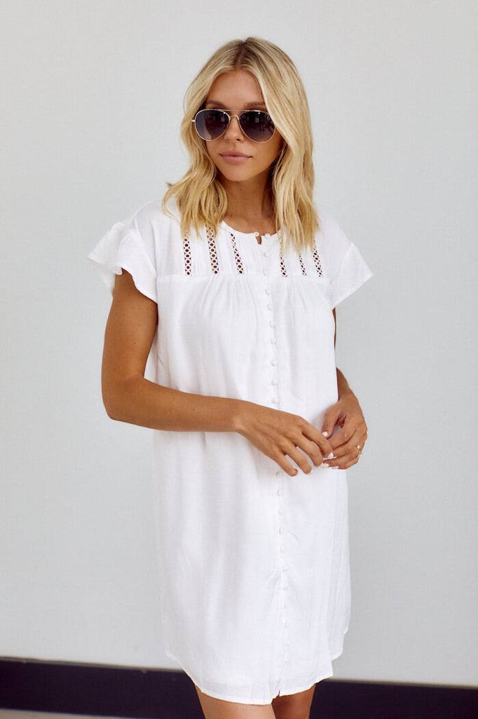SALE - Katerina Button Detail Mini Dress - fab'rik
