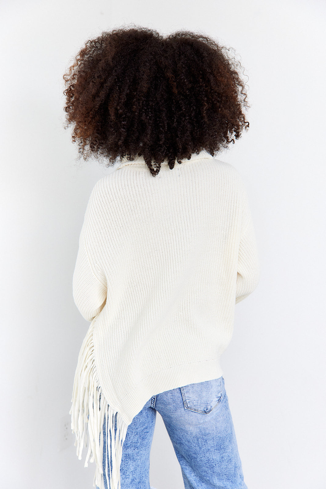 Laurant Fringed Turtleneck Sweater - fab'rik