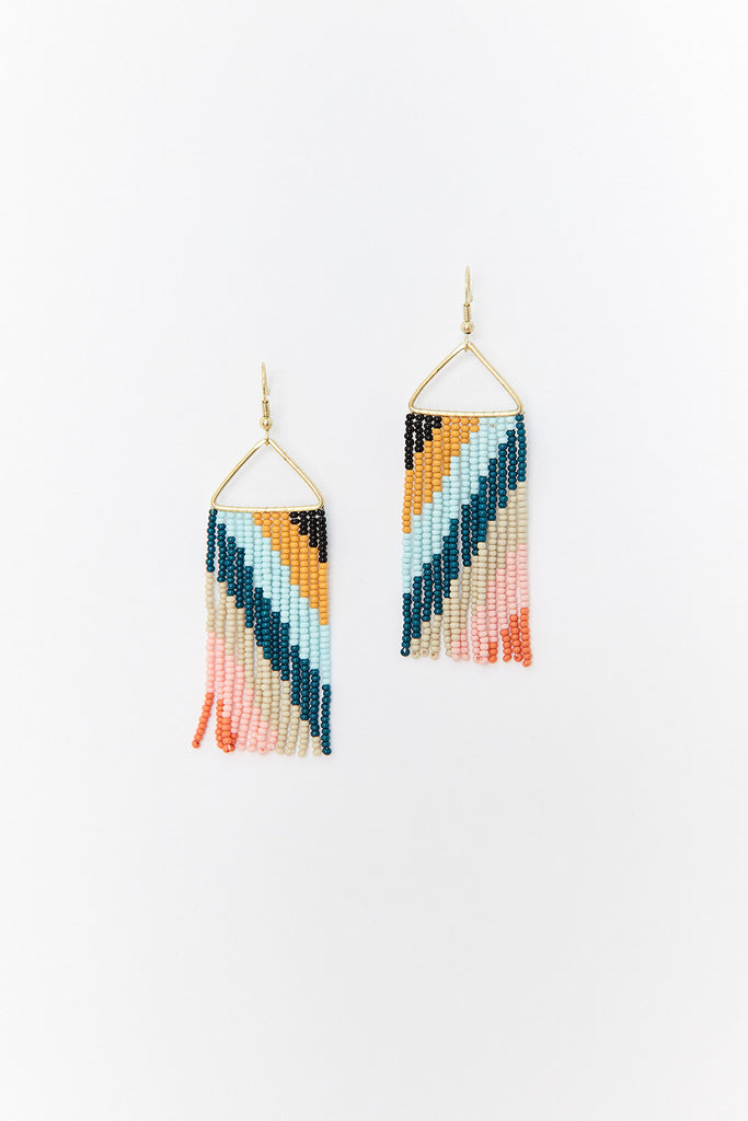 Ink+Alloy Stripe on Triangle Earrings - fab'rik