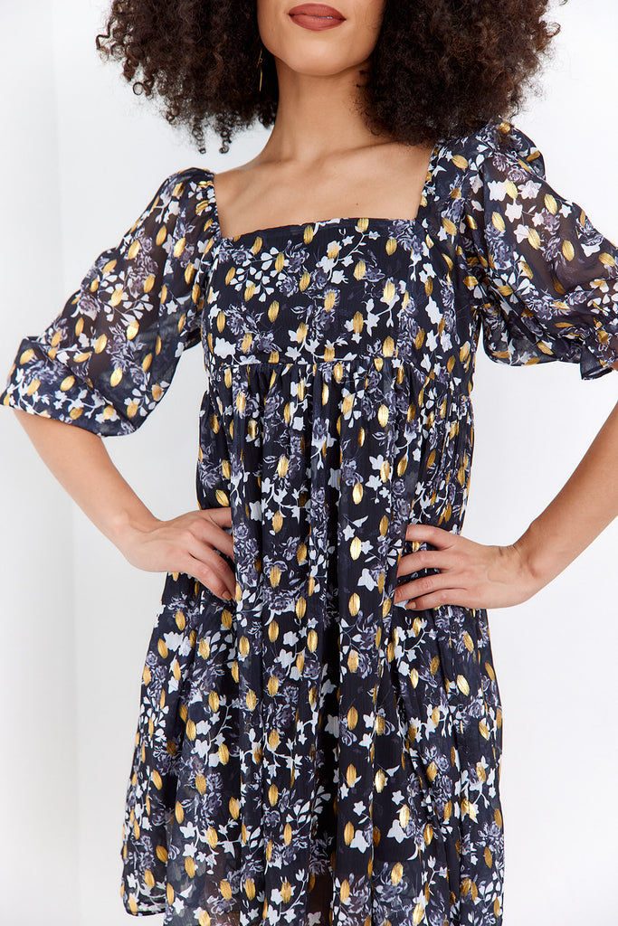 Betty Printed Babydoll Dress - fab'rik