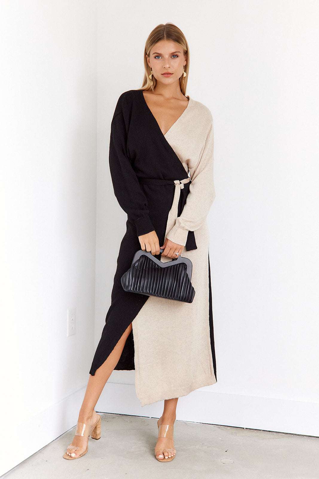Milka Wrap Sweater Maxi Dress - fab'rik