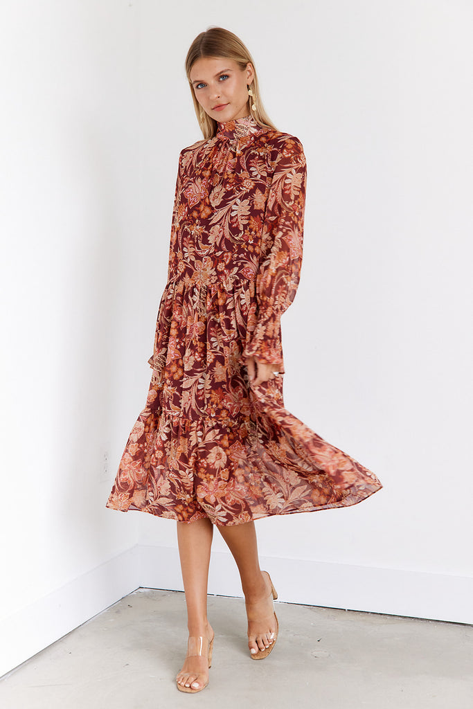 Corrine Floral Midi Dress - fab'rik