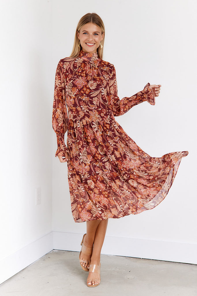 Corrine Floral Midi Dress - fab'rik
