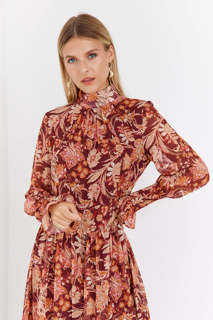 Corrine Floral Midi Dress - fab'rik