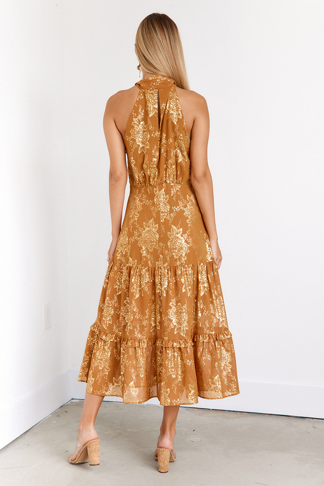Amanda Tie Neck Maxi Dress - fab'rik