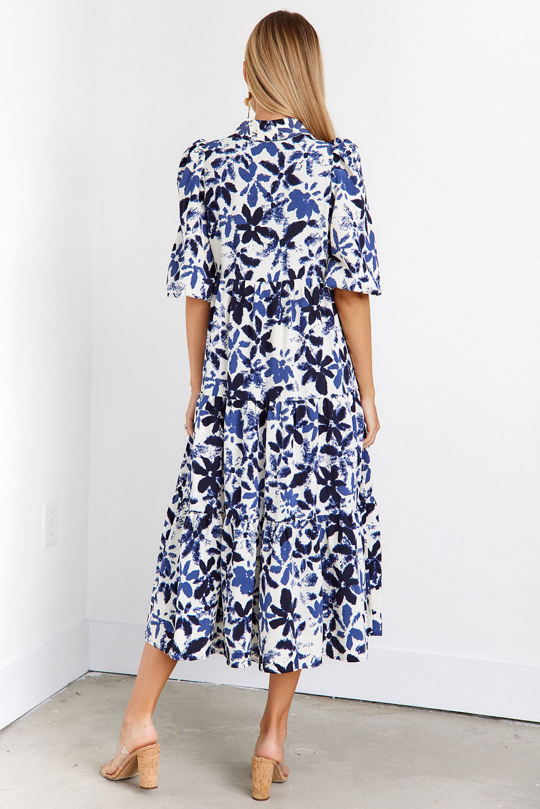 Athena Puff Sleeve Midi Dress - fab'rik