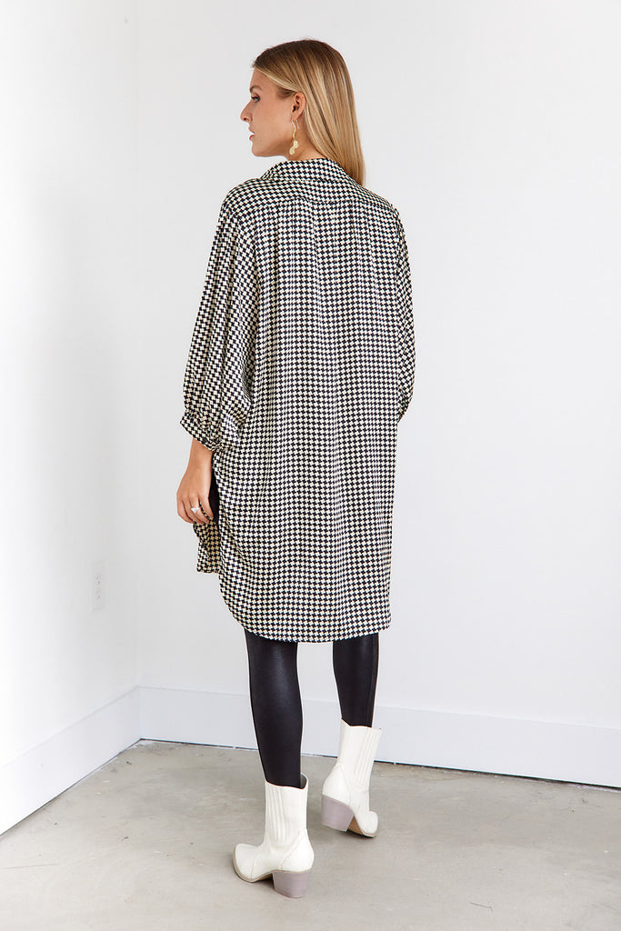 Larisa Houndstooth Printed Tunic - fab'rik