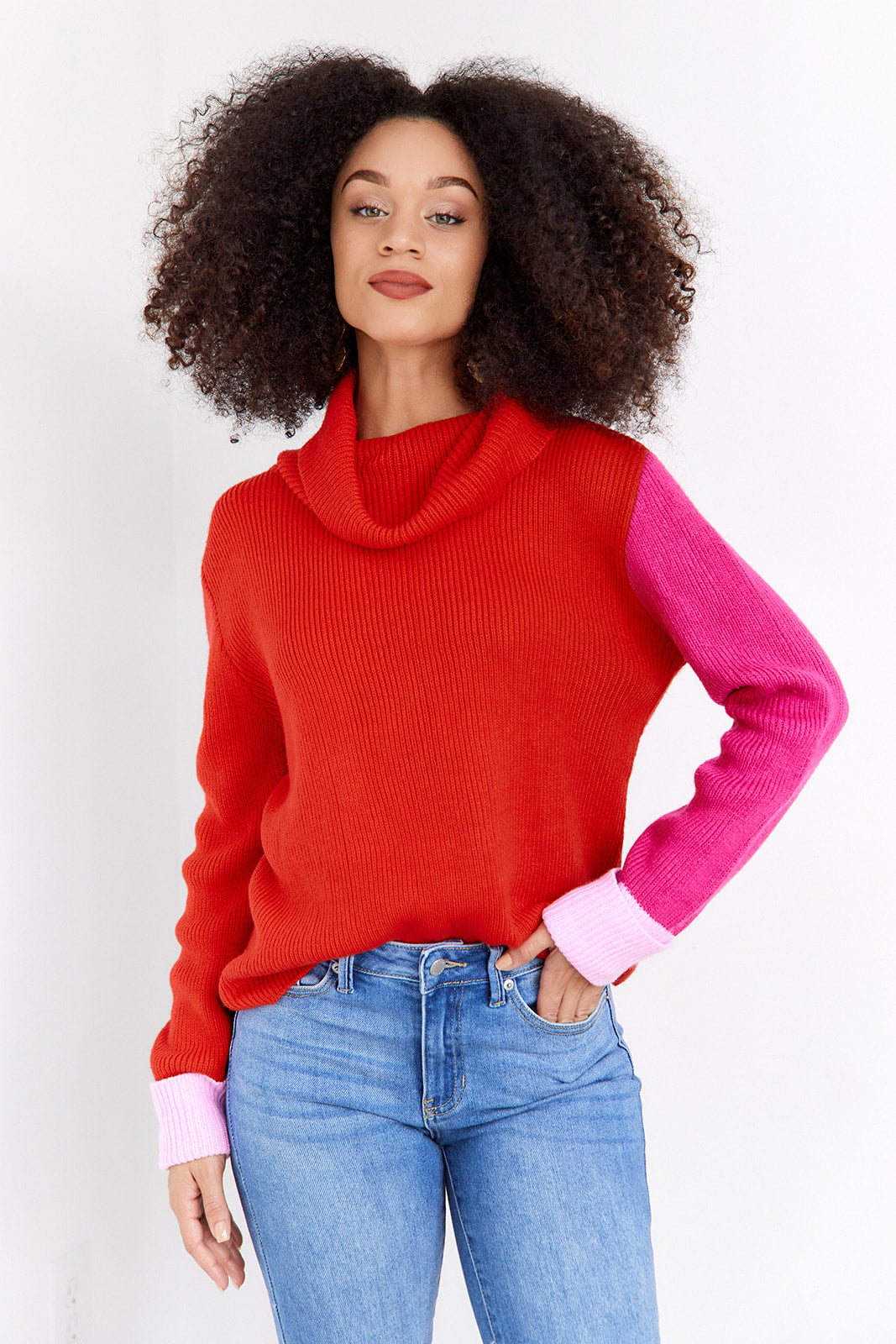 Spruce Contrast Sleeve Sweater - fab'rik
