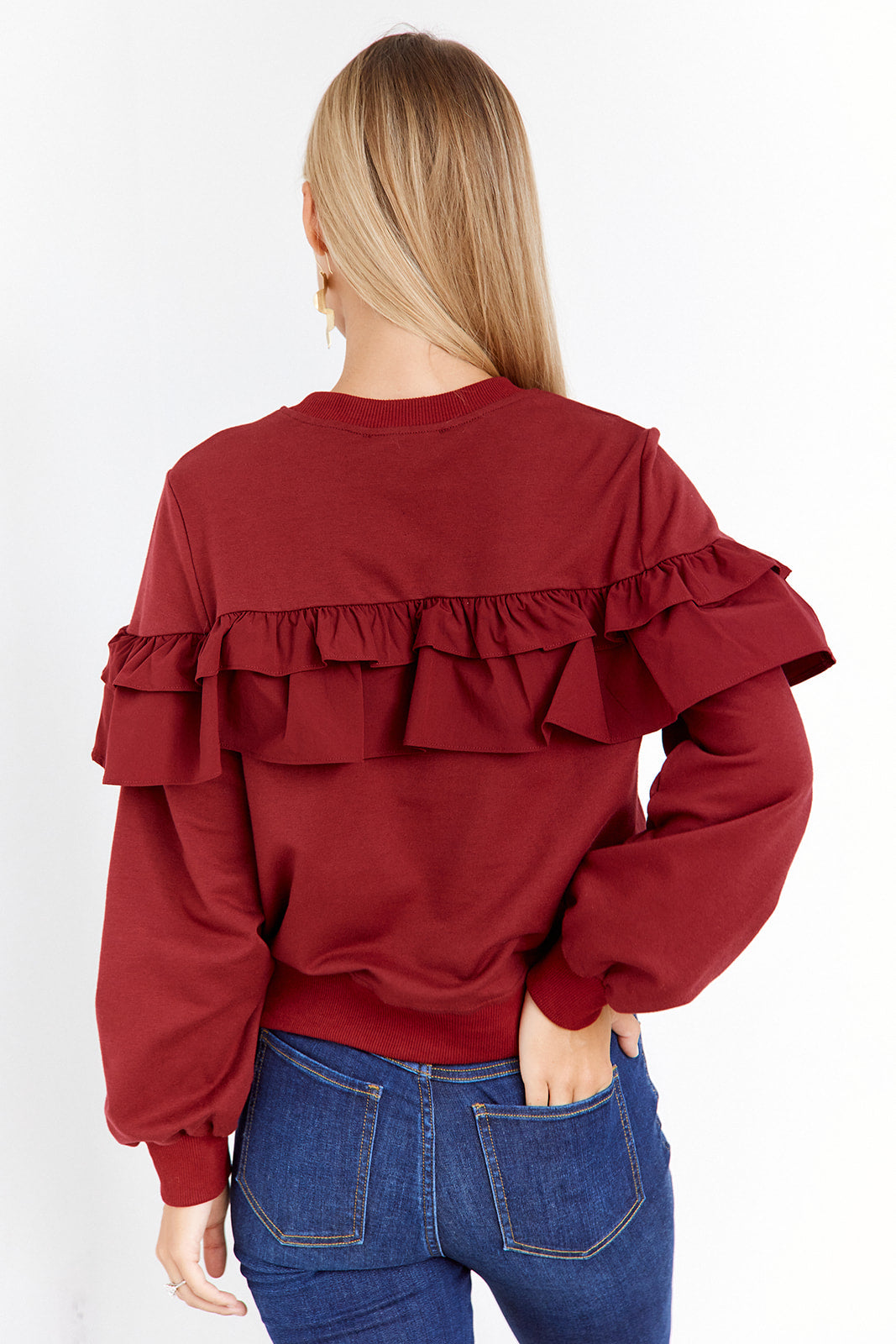 Sierra Ruffle Detail Sweatshirt - fab'rik