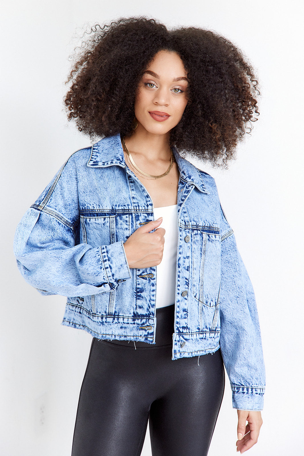 Jianna Acid Wash Denim Jacket - fab'rik