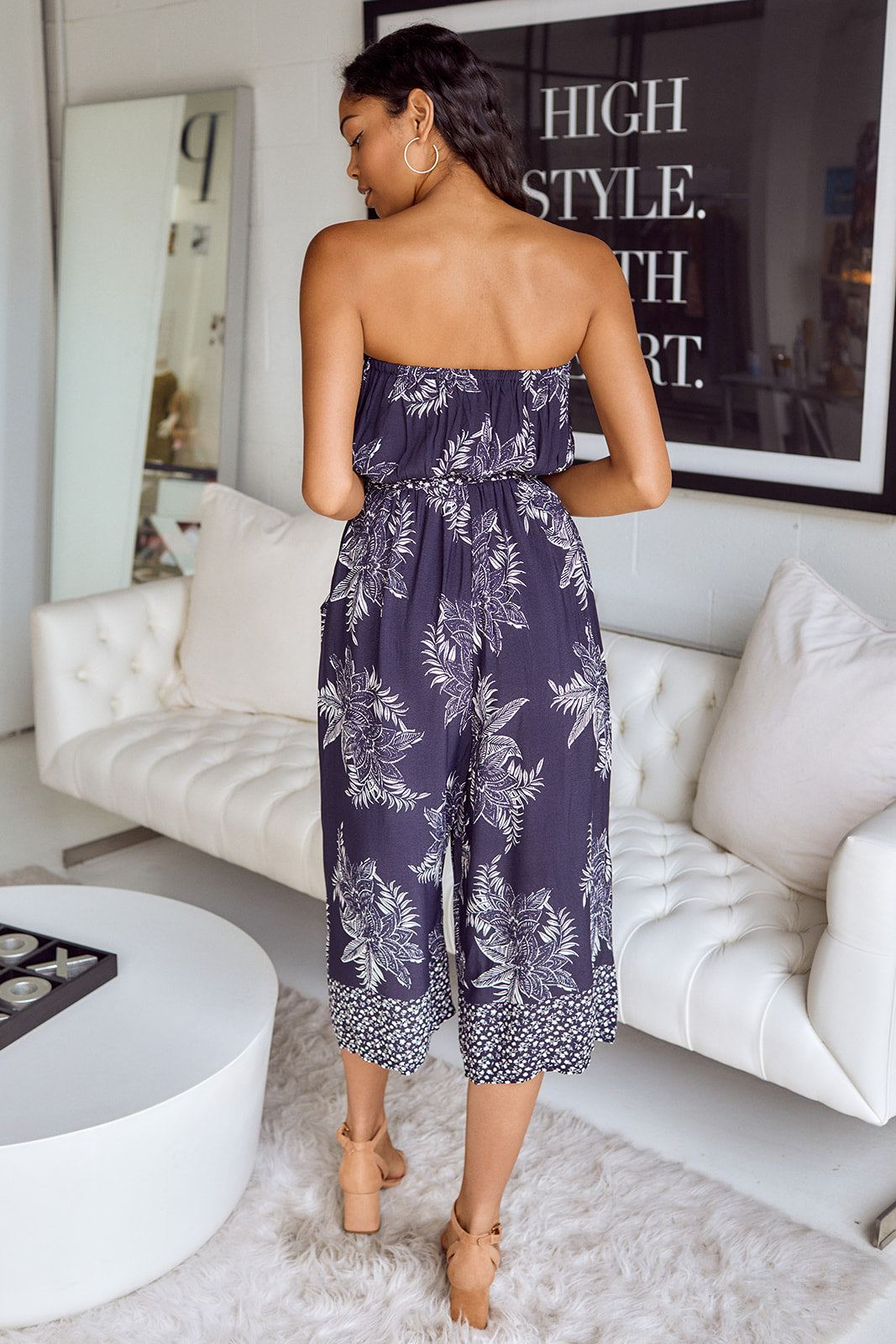 SALE - Locke Palm Printed Jumpsuit - fab'rik
