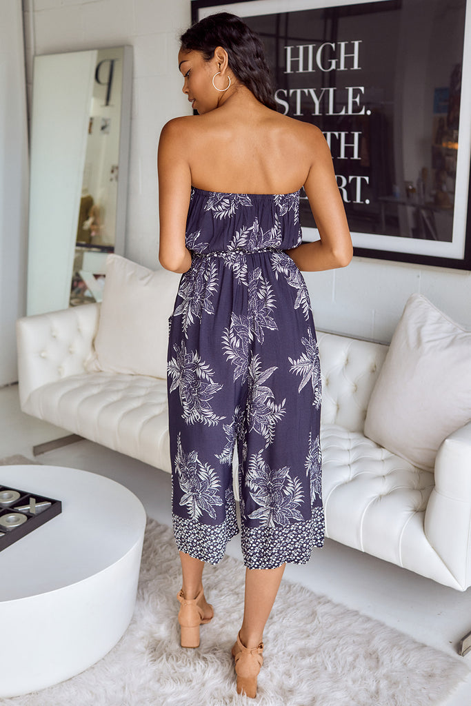 SALE - Locke Palm Printed Jumpsuit - fab'rik