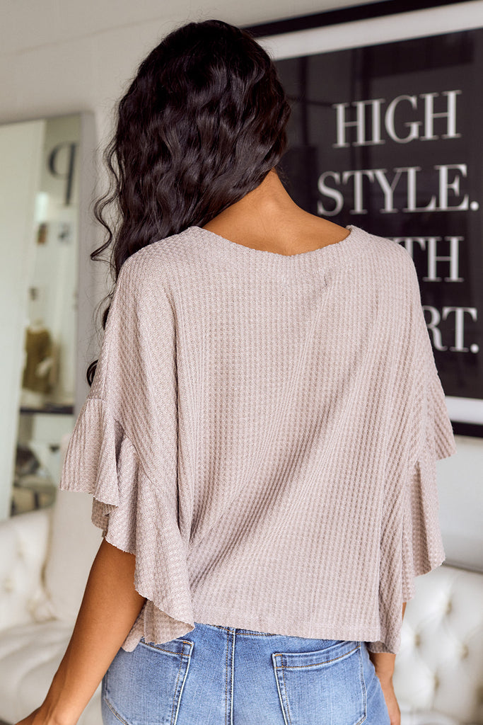 SALE - Montlie Waffle Knit Dolman Sleeve Top - fab'rik
