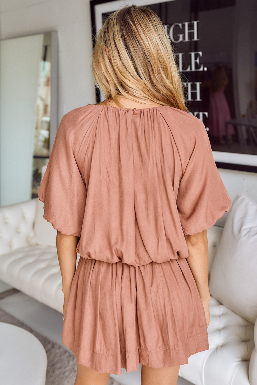 SALE - Sanders Puff Sleeve Pleated Dress - fab'rik