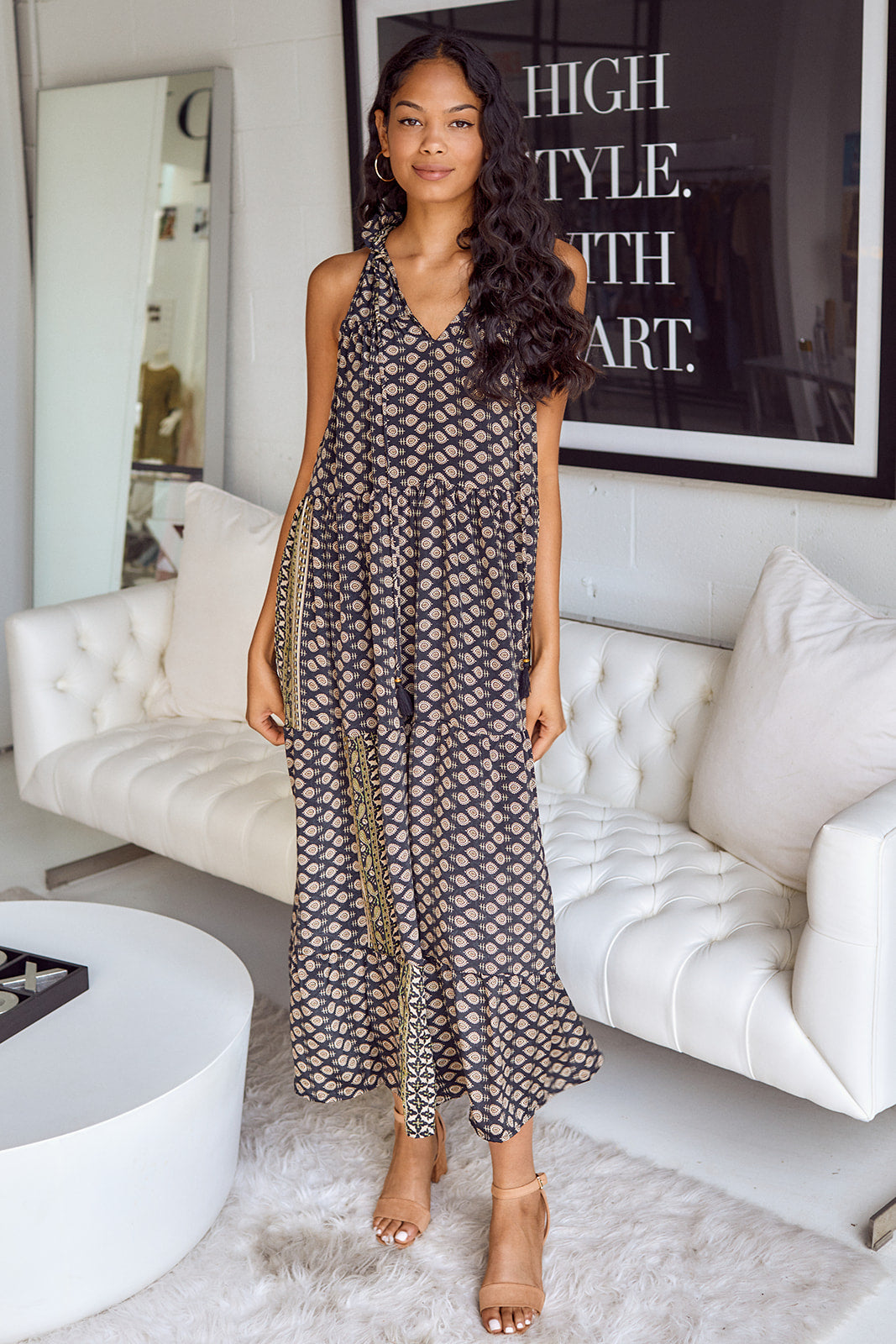 SALE - Lyna Sleeveless Printed Maxi Dress - fab'rik