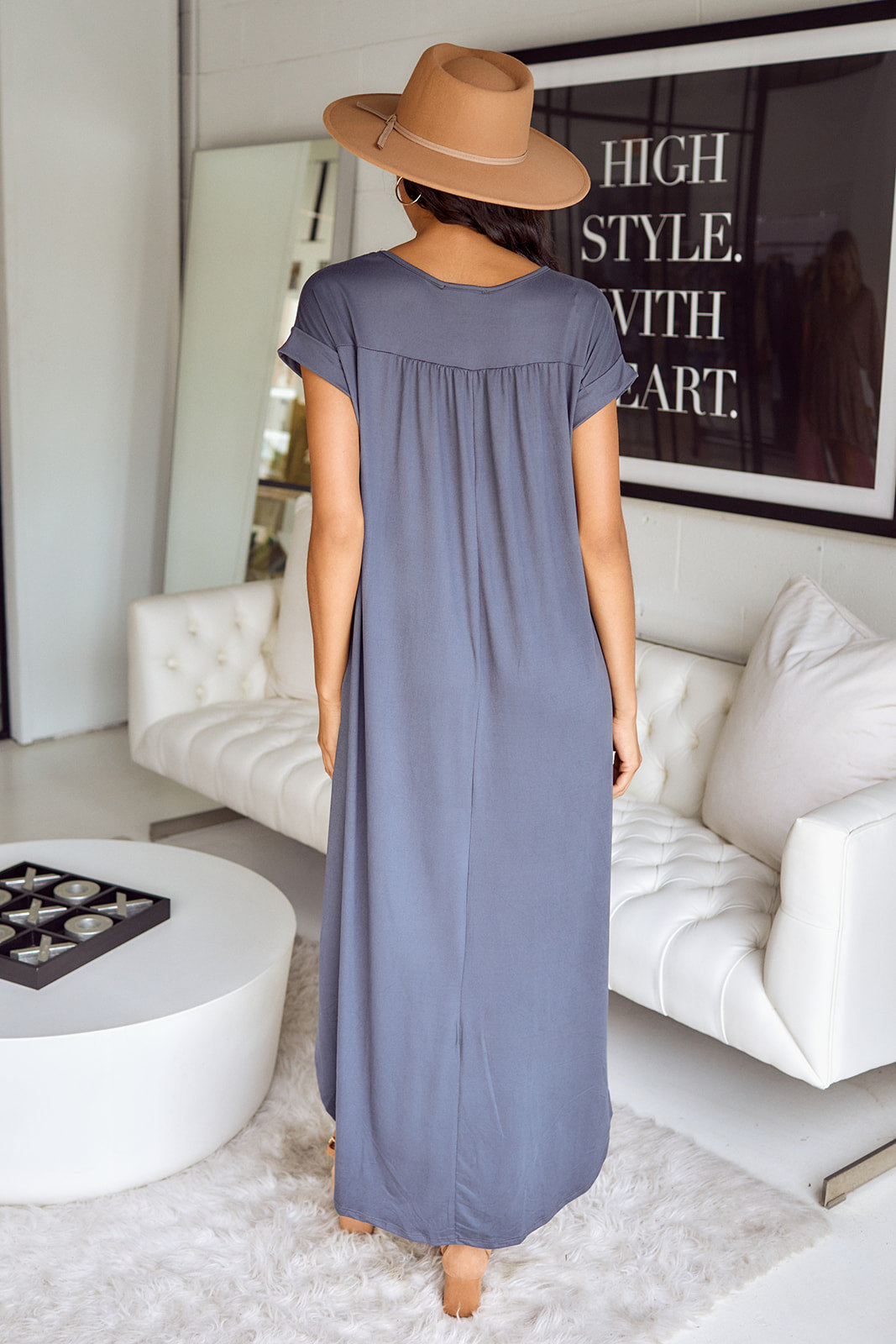 SALE - Rowes Short Sleeve Knit Midi Dress - fab'rik
