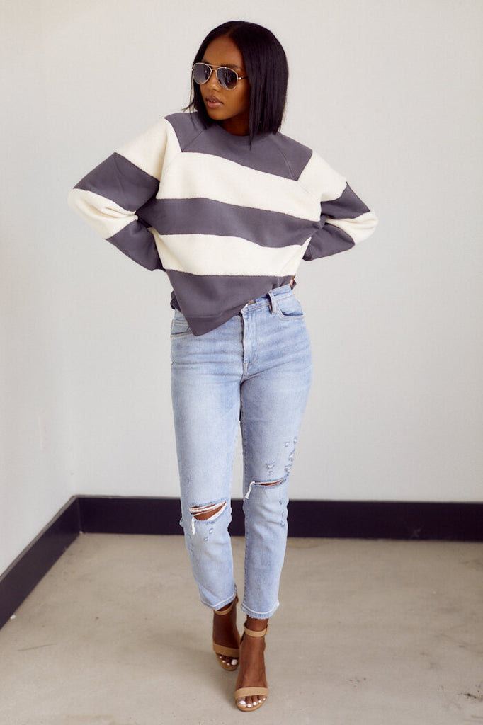 PreOrder Honora Stripe Sweatshirt - fab'rik