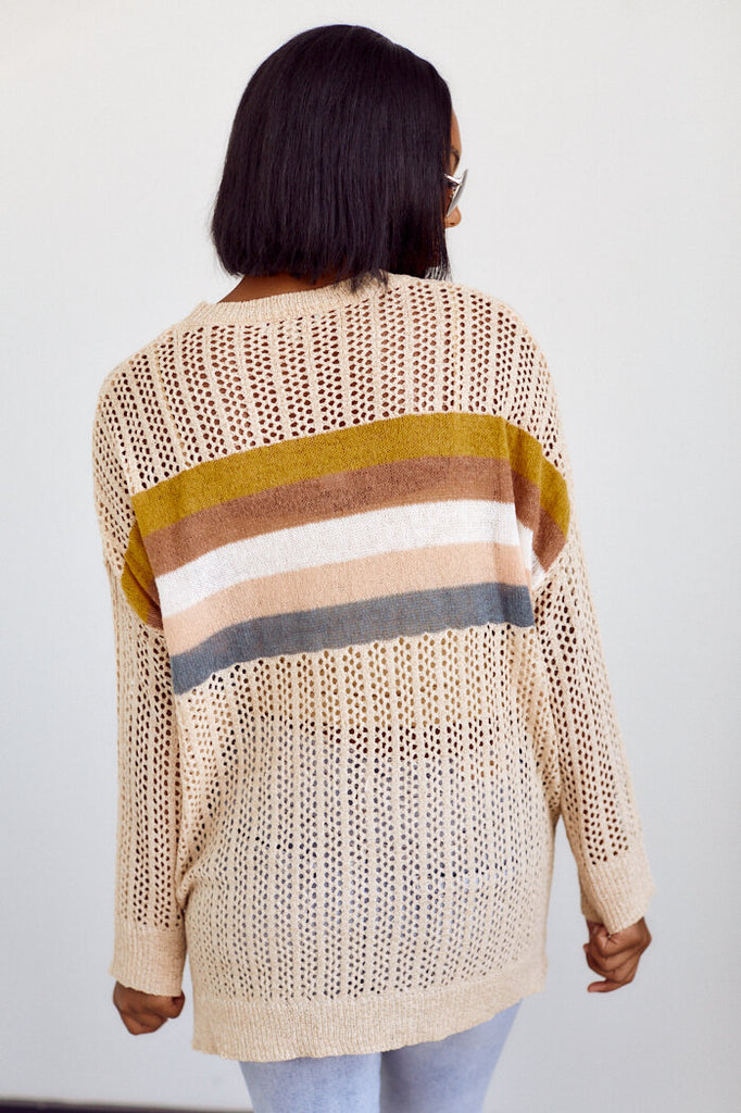 Stone Stripe Lightweight Sweater - fab'rik