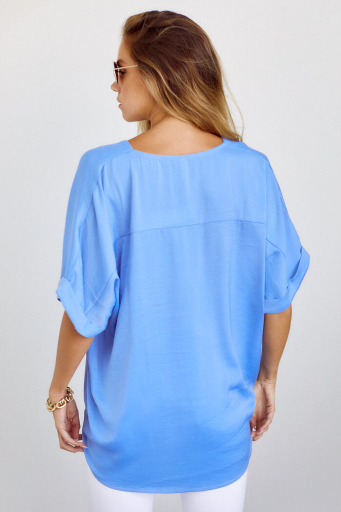 SALE - Harper V Neck Short Sleeve Blouse - fab'rik