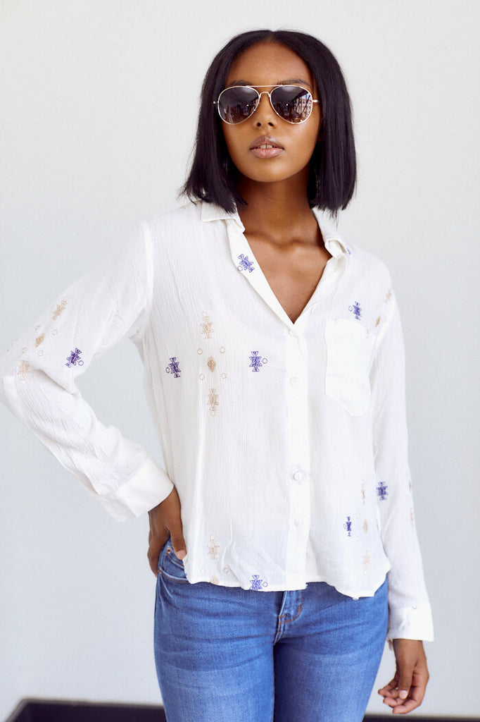 Delaney Button Down Blouse - fab'rik