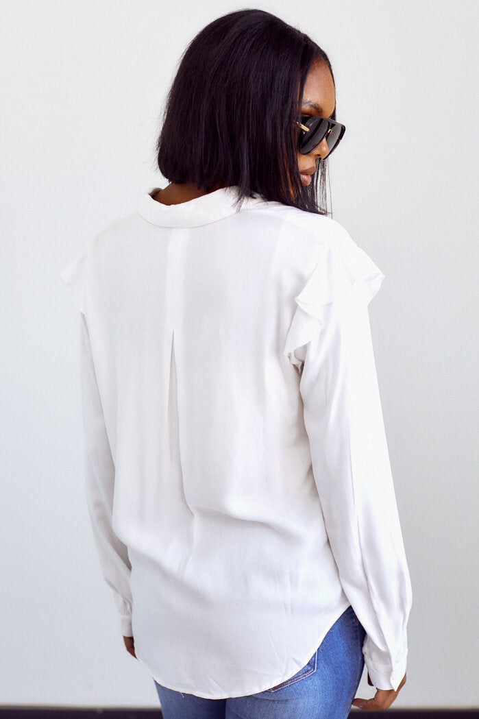 PreOrder Lovina Ruffle Detail Button Down Blouse - fab'rik