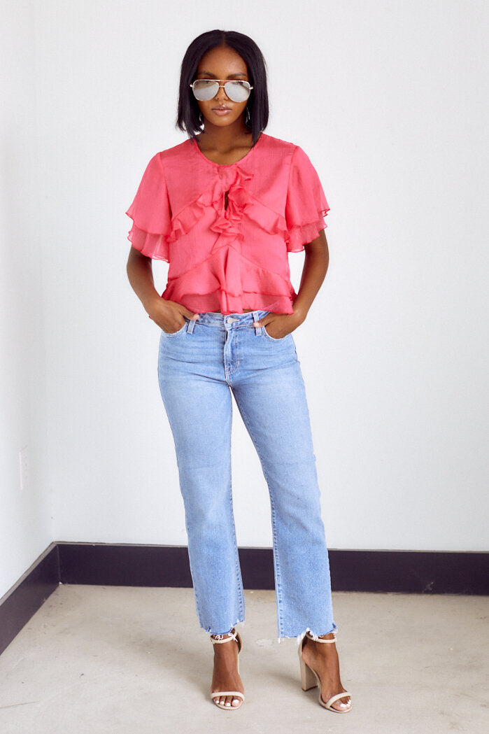 SALE - Kempsey Ruffle Detail Blouse - fab'rik