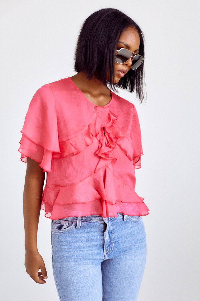 SALE - Kempsey Ruffle Detail Blouse - fab'rik