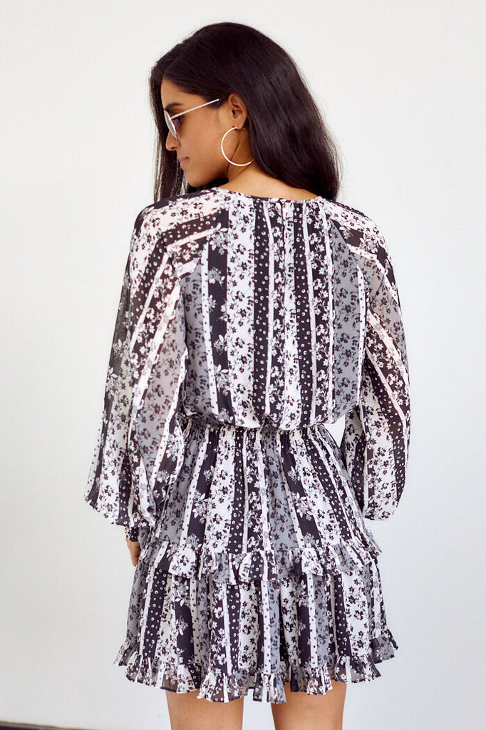 Chellie Printed Long Sleeve Dress - fab'rik