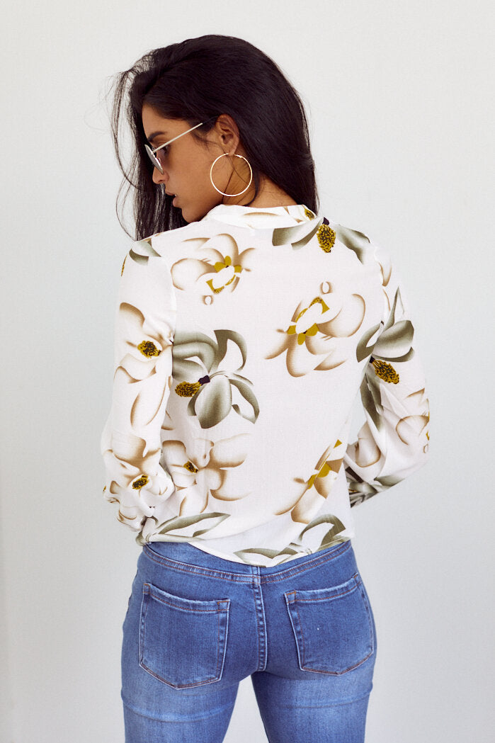 PreOrder France Long Sleeve Button Down Blouse - fab'rik