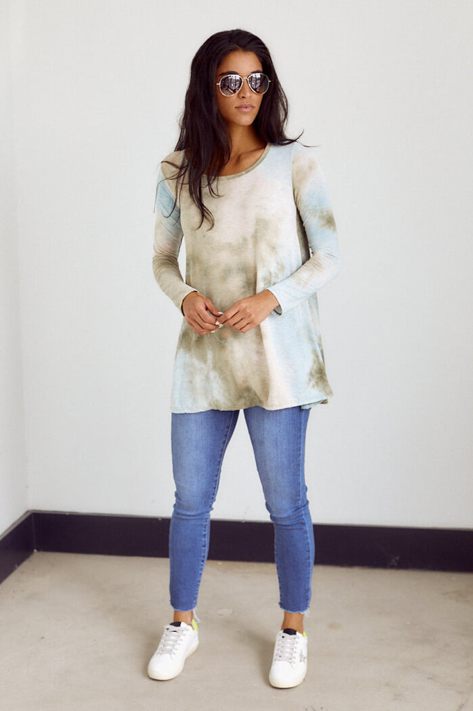 SALE - Cora Tie Dye Long Sleeve Crew Neck - fab'rik