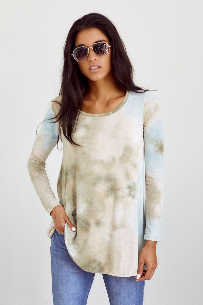 SALE - Cora Tie Dye Long Sleeve Crew Neck - fab'rik