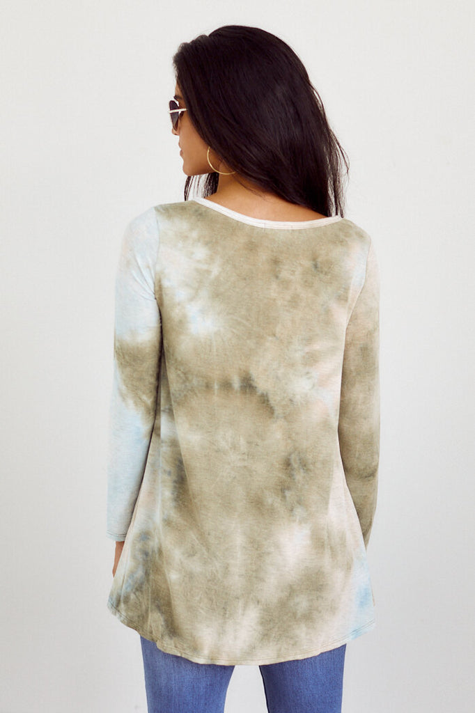SALE - Cora Tie Dye Long Sleeve Crew Neck - fab'rik