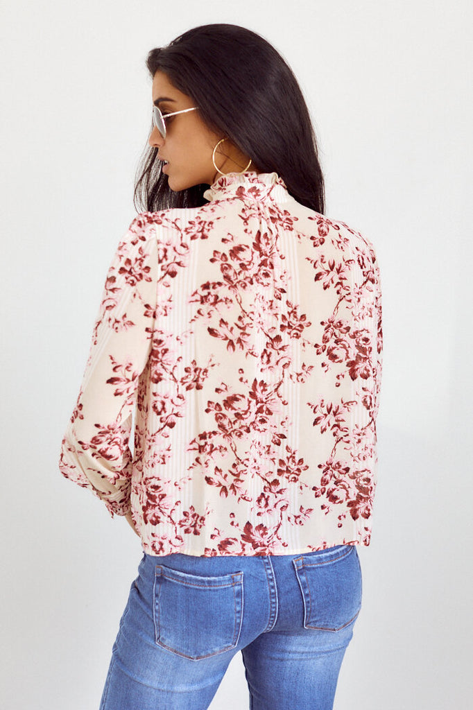 SALE - Constance Floral Long Sleeve Blouse - fab'rik