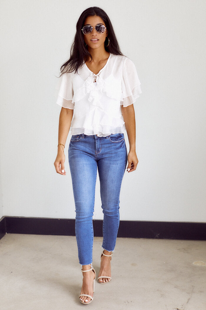 SALE - Kempsey Ruffle Detail Blouse - fab'rik