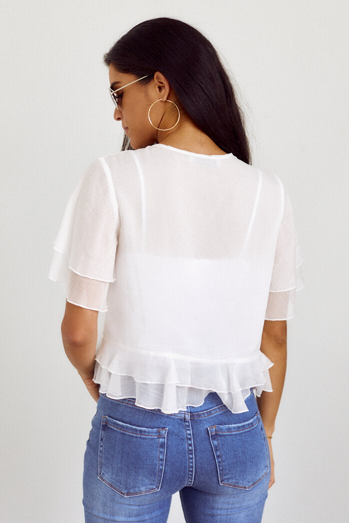 SALE - Kempsey Ruffle Detail Blouse - fab'rik