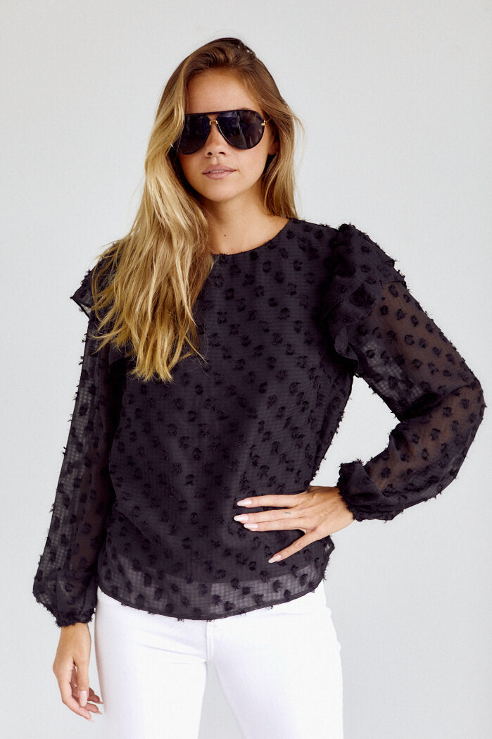 Fulton Ruffle Detail Textured Blouse - fab'rik