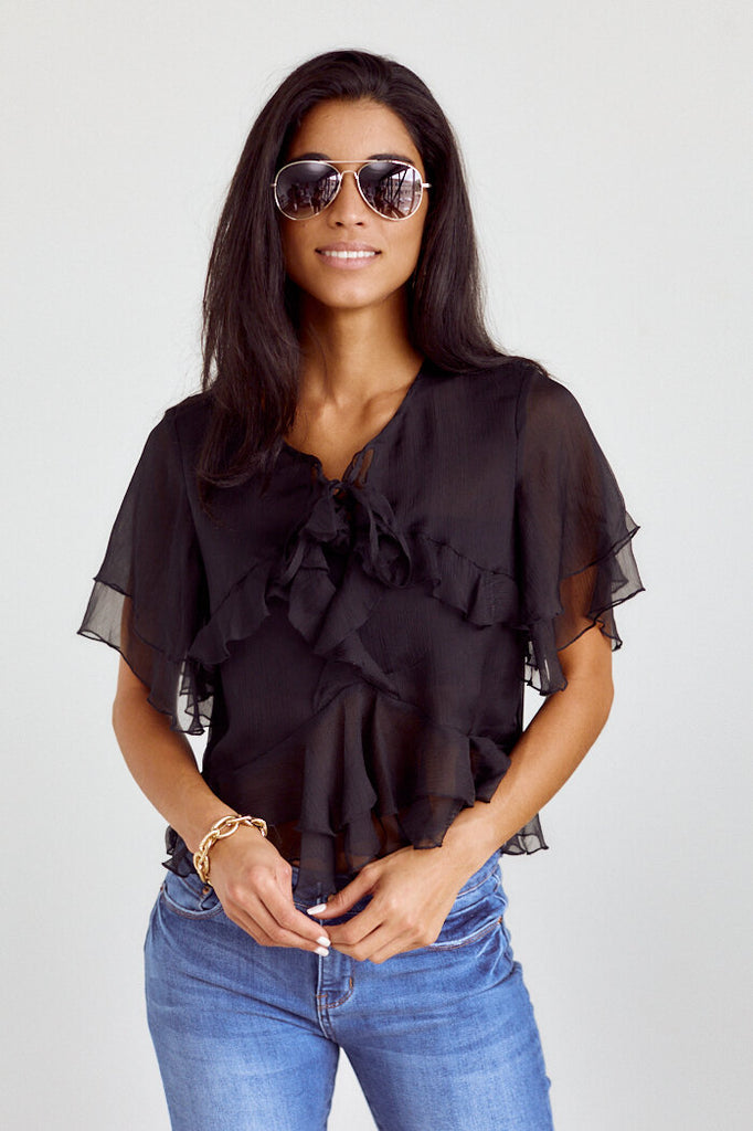 SALE - Kempsey Ruffle Detail Blouse - fab'rik