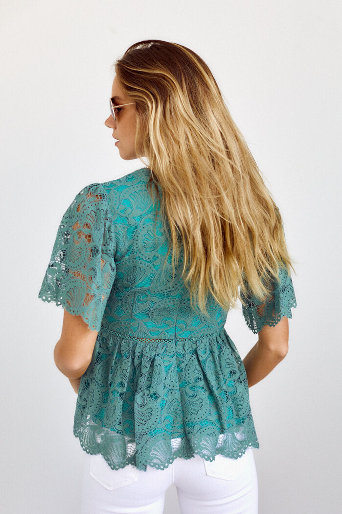 PreOrder Pauline Lace V Neck Blouse - fab'rik