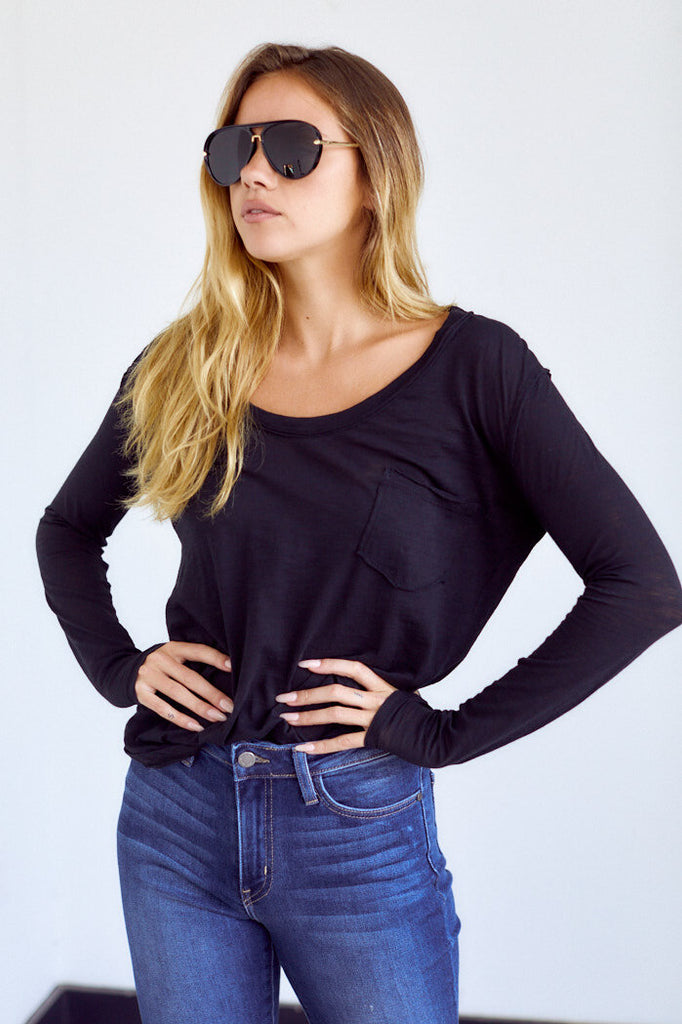 SALE - Kepler Long Sleeve Pocket Tee - fab'rik