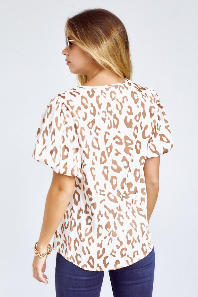 SALE - Sage Leopard Tulip Sleeveless Top - fab'rik