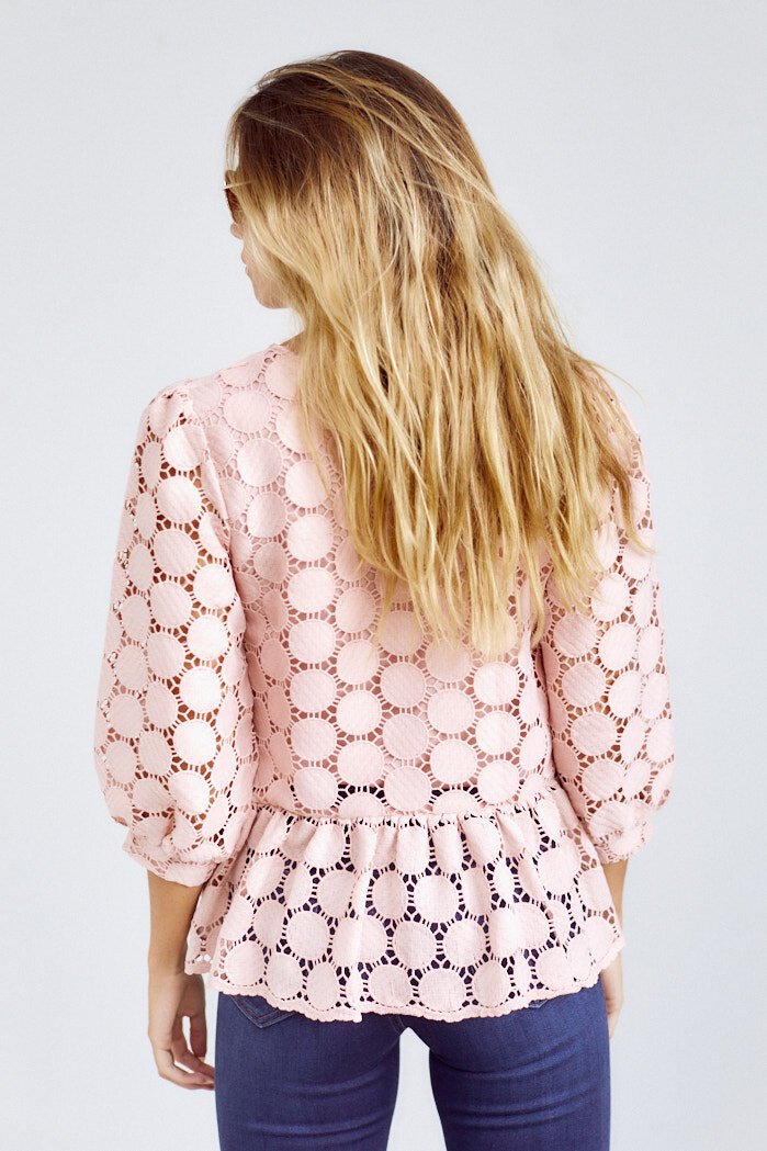SALE - Carden Peplum Three Quarter Sleeve Top - fab'rik