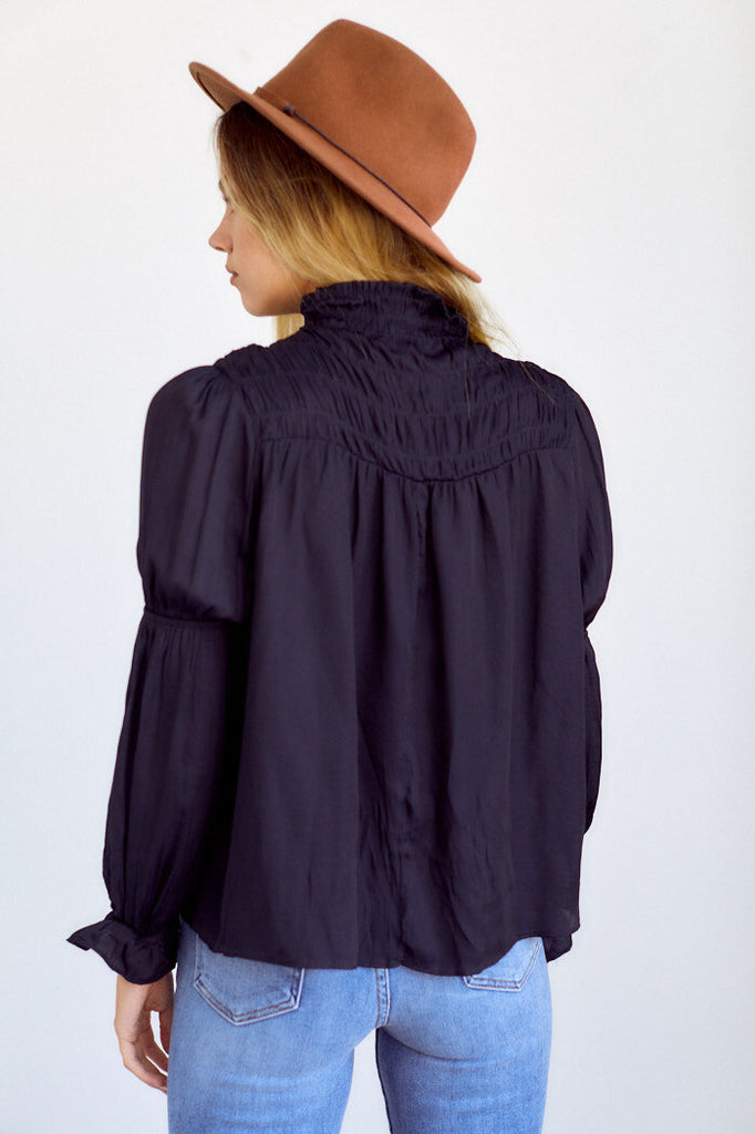 SALE - Larkyn High Neck Smocked Top - fab'rik