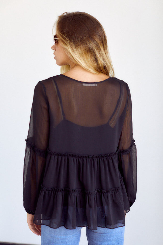 SALE - Loyola Sheer Tiered Blouse - fab'rik