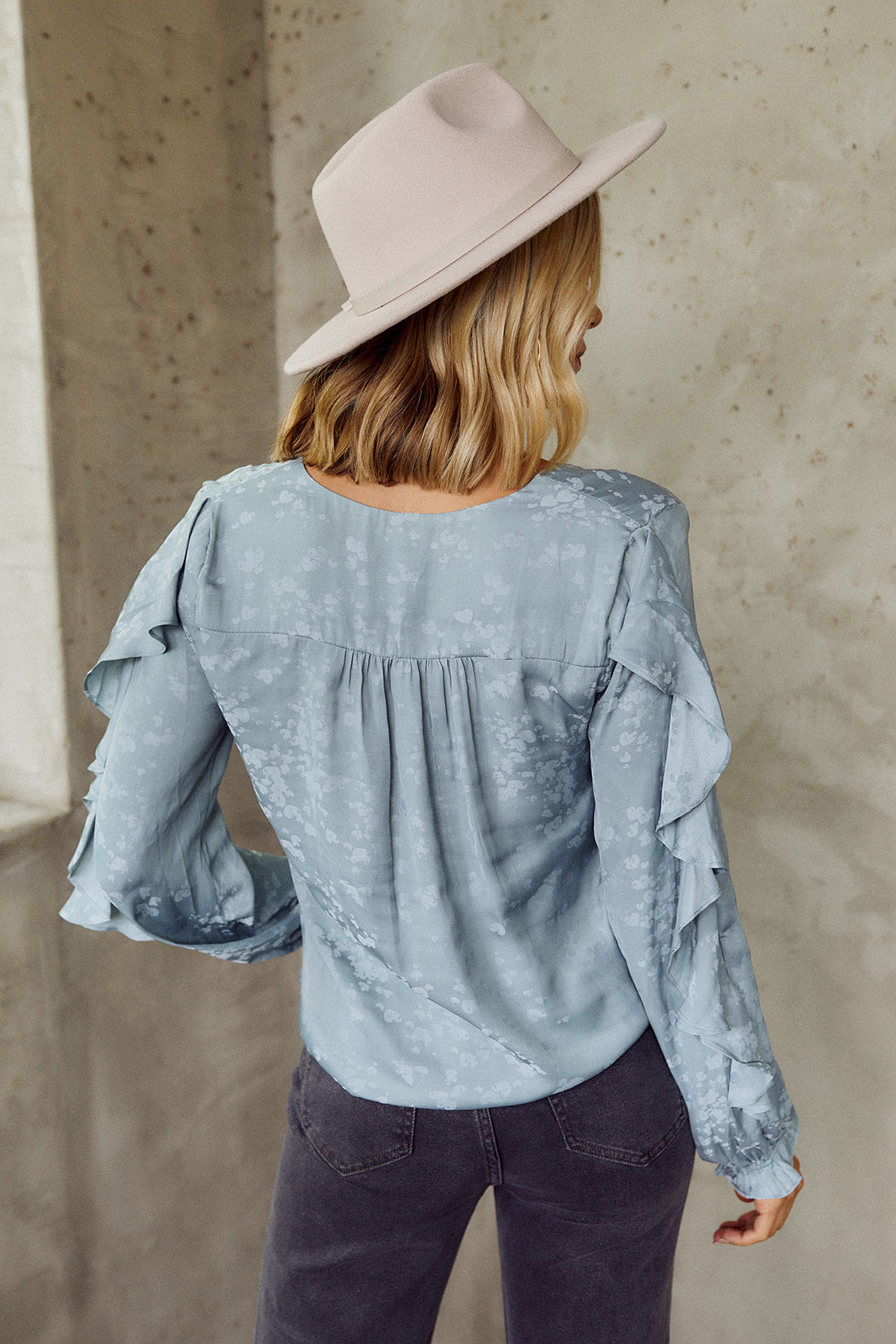 SALE - Lollar Ruffled Long Sleeve Blouse - fab'rik