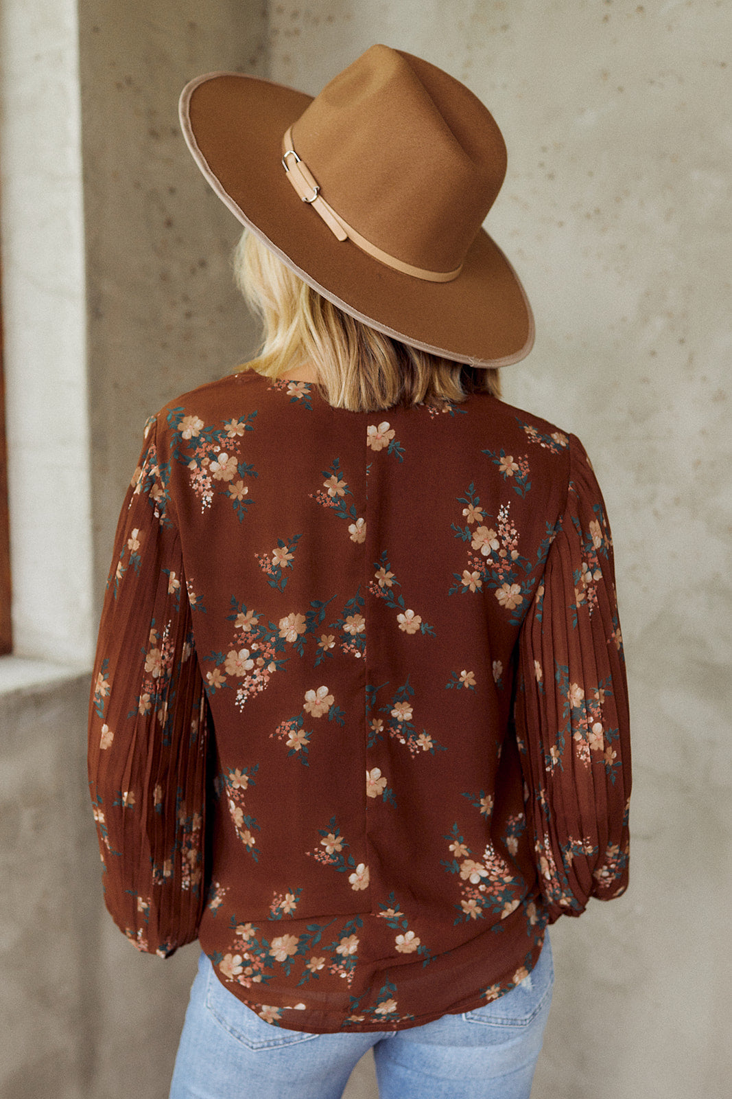 Albani Pleated Sleeve Blouse - fab'rik