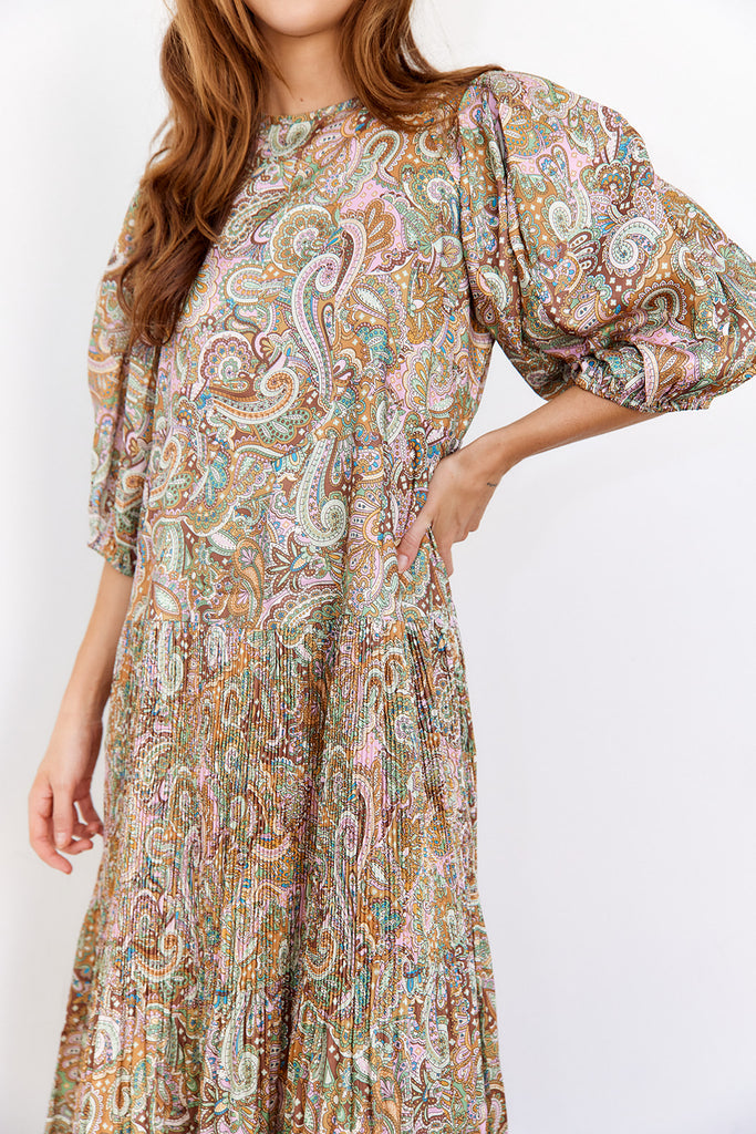 Kincade Puff Sleeve Midi Dress - fab'rik