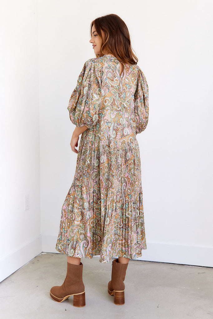 Kincade Puff Sleeve Midi Dress - fab'rik