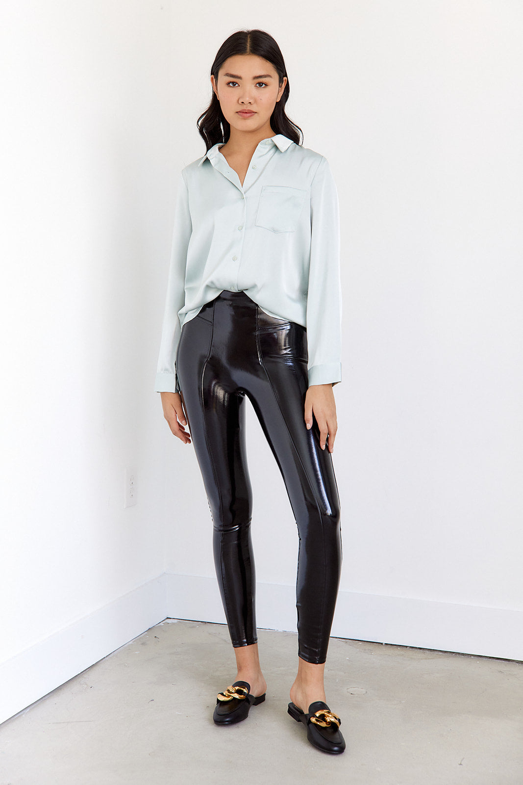 Chapman Satin Button Down Blouse - fab'rik