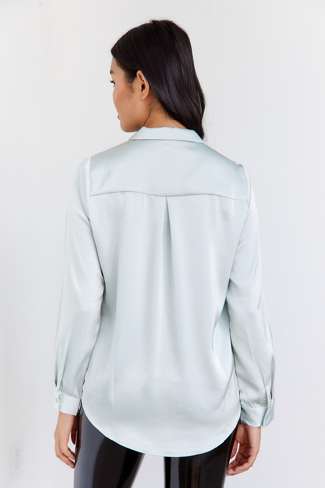 Chapman Satin Button Down Blouse - fab'rik